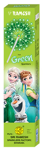Green 07 cm Sparklers (Set of 10 Boxes)