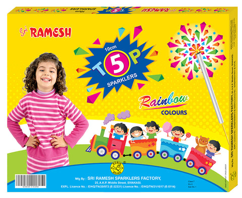 Rainbow Collections - 10 cm Sparklers (Set of 5 Boxes)